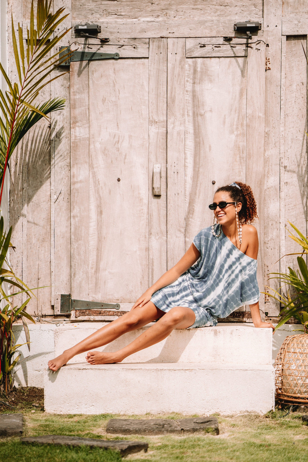 Tenerife T-Shirt Dress Blue | mon ange Louise