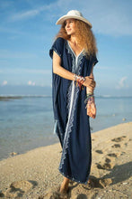 Load image into Gallery viewer, Bali Long Kaftan Blue | mon ange Louise
