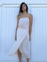 Load image into Gallery viewer, Stone Wash Bustier Dress Cream | mon ange Louise
