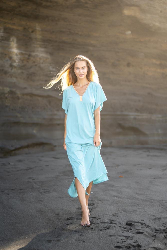 Evergreen Kaftan Dress Mint | mon ange Louise