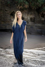 Load image into Gallery viewer, Tie Dye Kaftan Dress Navy | mon ange Louise
