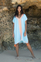 Load image into Gallery viewer, Bali Short Kaftan Turqoise - mon ange Louise
